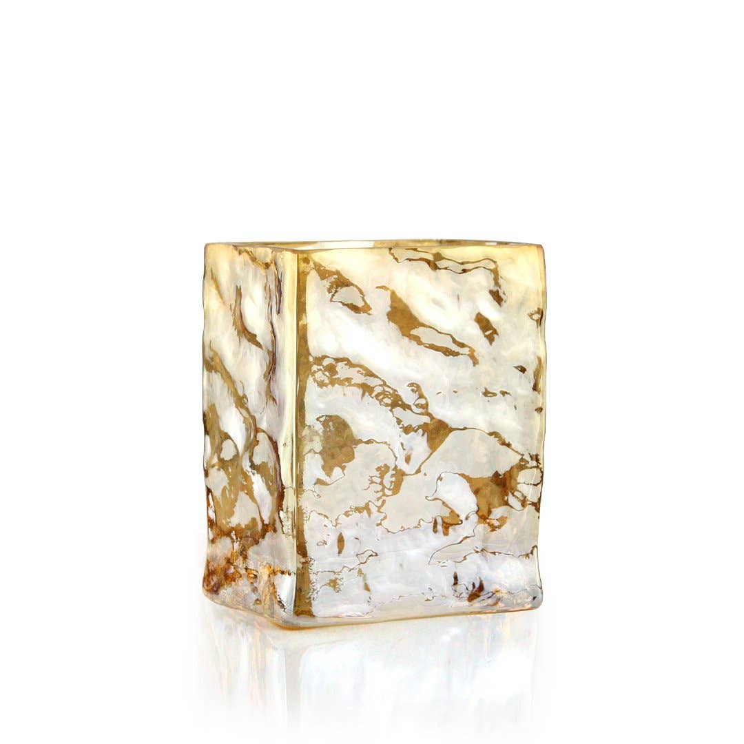 Galore Home - Wholesale Vase - 6" Tall - Rectangle Iridescent Glass Vase3