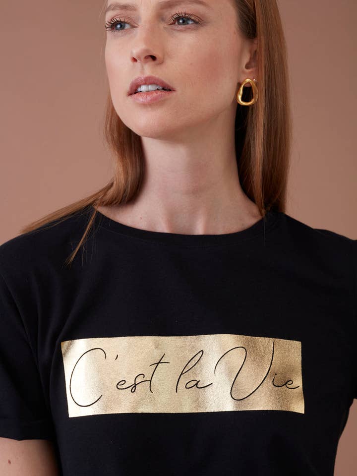 GUIMANOS - Wholesale Screen Printed T-Shirt - Women's - T-Shirt C'est LA VIE1