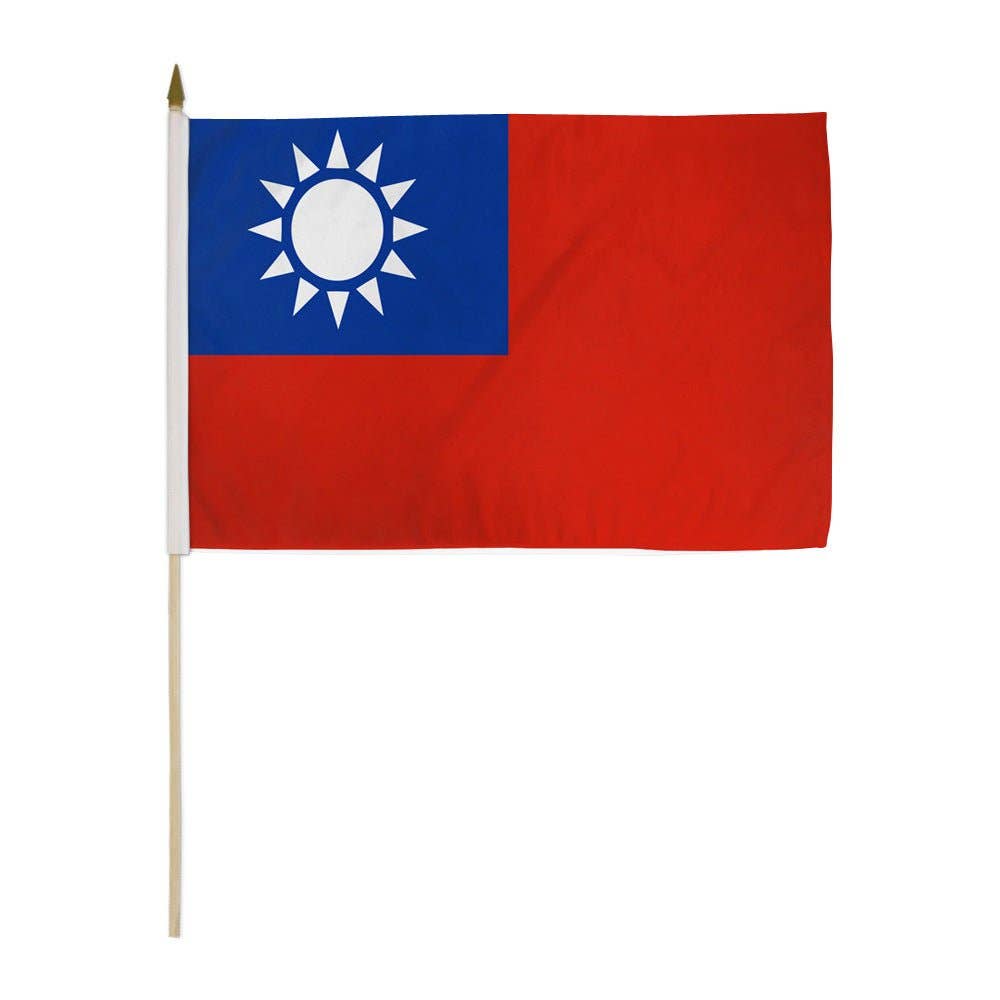 Flags Importer - Vendita all'ingrosso Bandiere - Bandiera di Taiwan 12x18 pollici con asta0