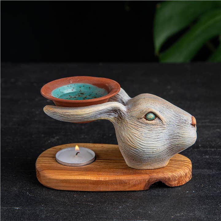 Troy Touch - Wholesale Wax Warmer - White Rabbit Oil Burner, Black Bunny Incensory, Wax Warmer,