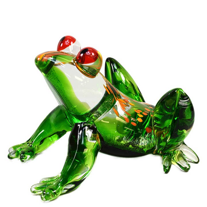 Glass Frog 6 1/2” for wholesale by Sea Creations