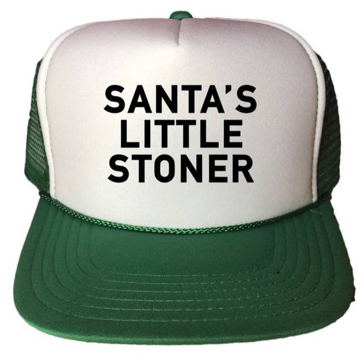 Santa's Little Stoner Trucker Hat for wholesale by Inappropriate Trucker Hats