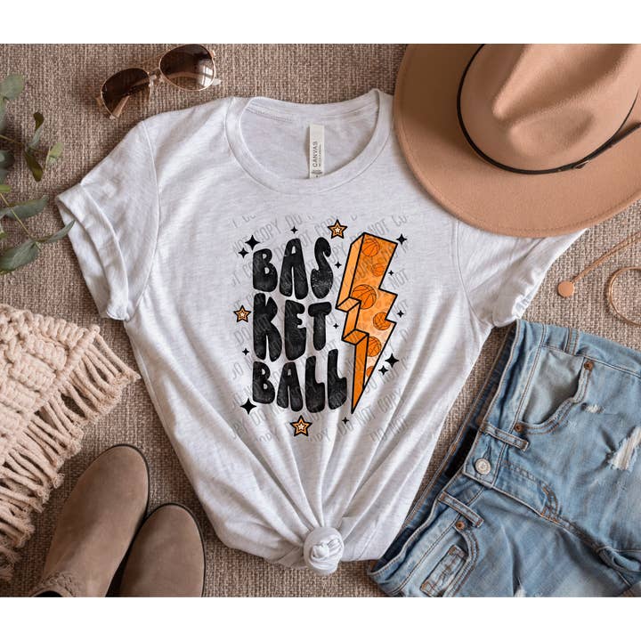 Basketball Bolt DTF Transfer für den Großhandel von tee and shirts