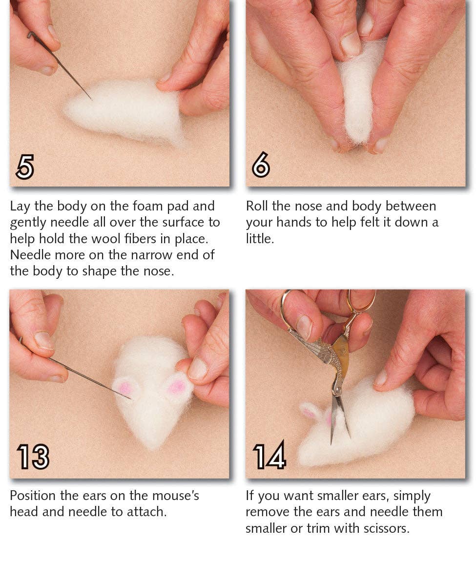 Woolpets - Wholesale DIY Craft Kit - Mice Felting Kit3