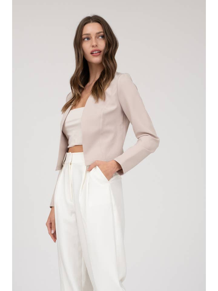 MINE - Wholesale Blazer - Women's - COLLARLESS LONG SLEEVE BLAZER