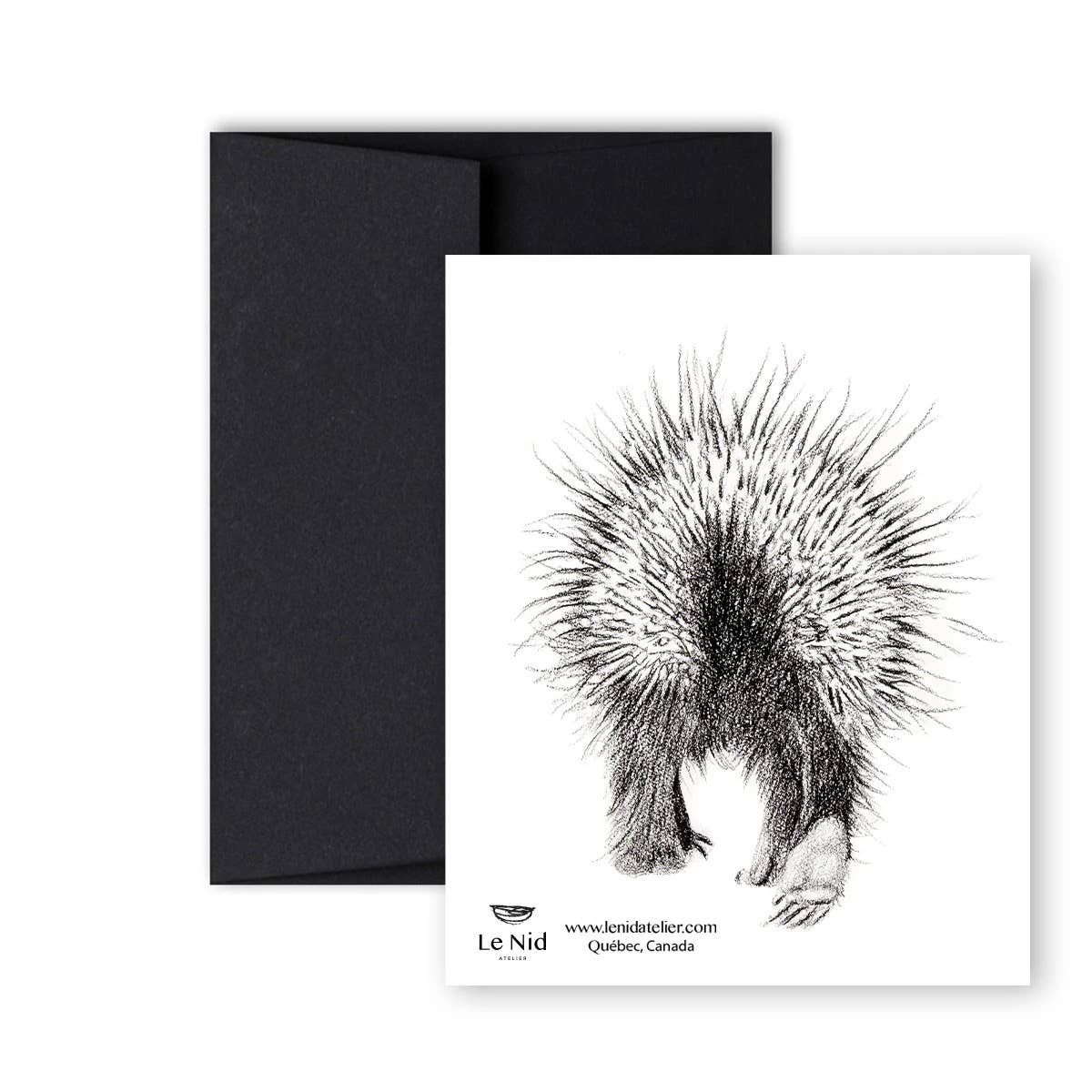 LE NID atelier - Wholesale Everyday Greeting Card - Porcupine Front And Back Greeting Card2
