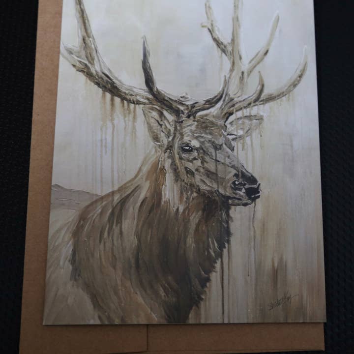 5x7 Greeting Card - "Elk" for wholesale by Shirley Kay Art
