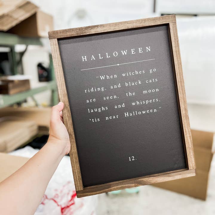 Lily and Sparrow - Wholesale Sign - When Witches Go Riding | Halloween Wood Sign