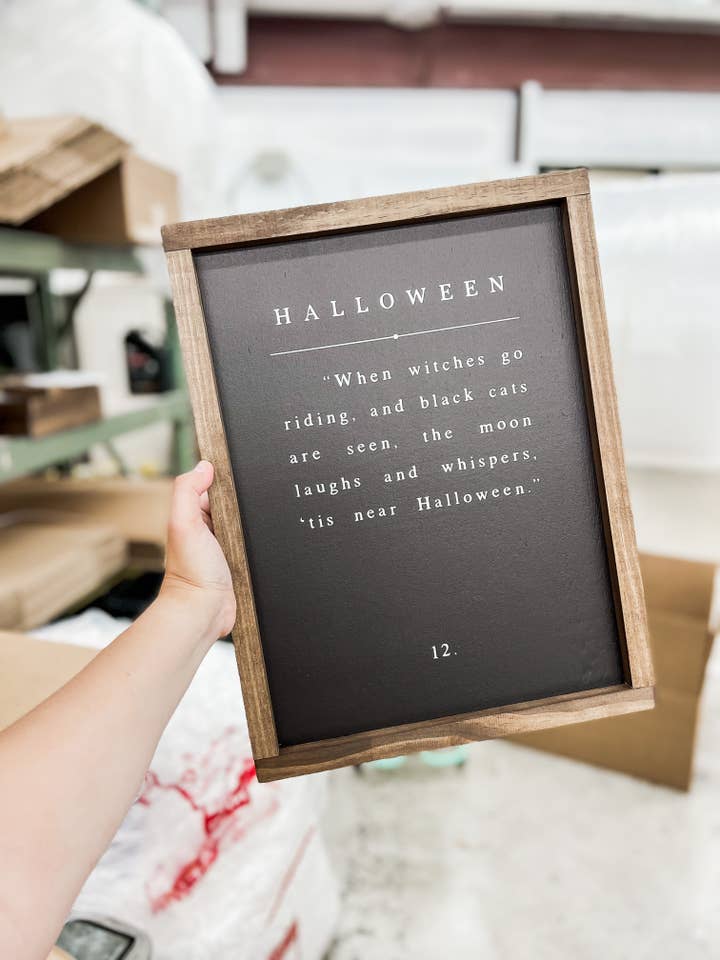 When Witches Go Riding | Halloween Wood Sign for wholesale by Lily and Sparrow