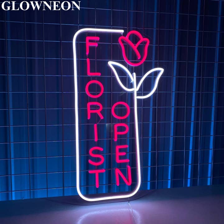 Glow Neon - Wholesale Neon Sign - Florist Open Light Sign, Flower Shop Open Sign, Wall Decor1