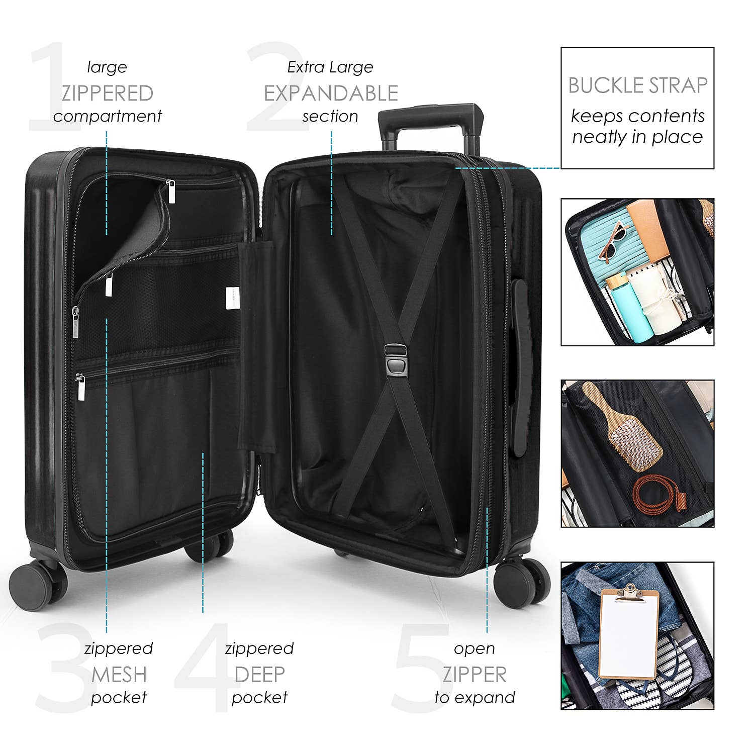 Clara Clark - Wholesale Luggage - Carry-on Luggage11
