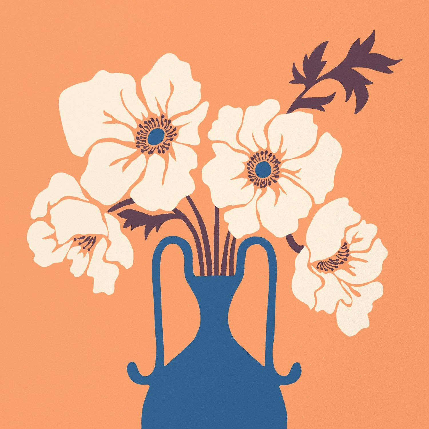 Nuthatch Studio - Wholesale Art Print - White Anemone Vase Giclée Art Print: Floral Wall Decor2