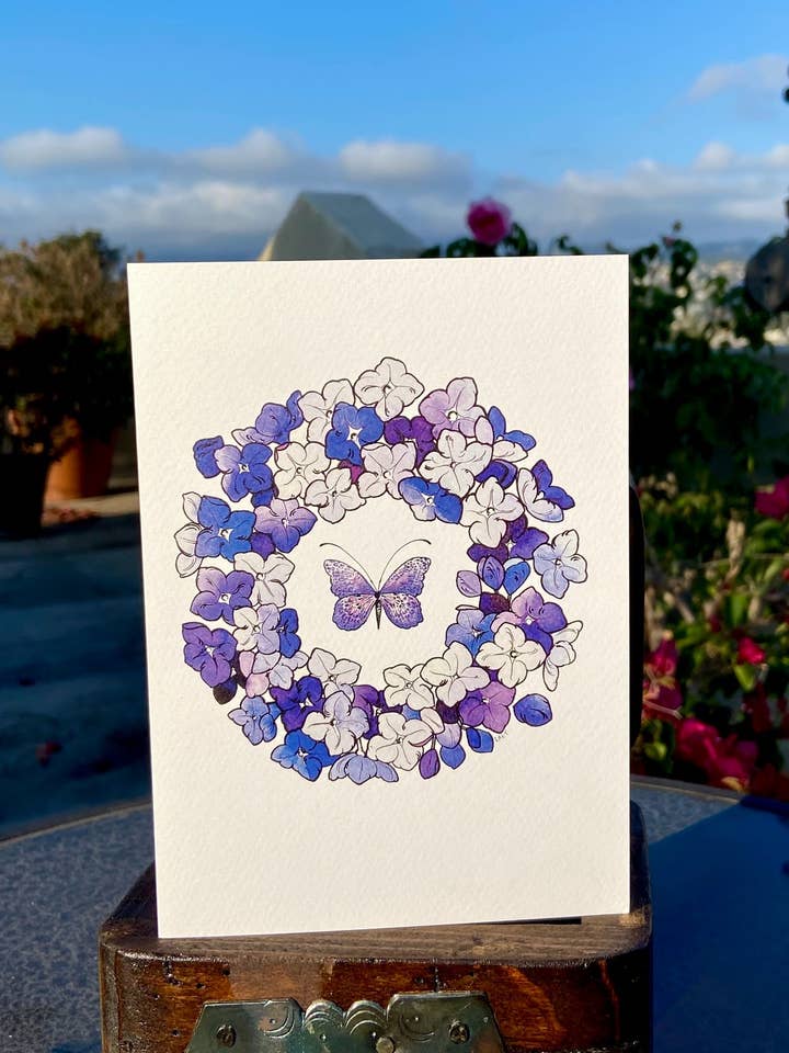 Tarjeta Lila Wreath para venta al por mayor de LAET Greeting Cards