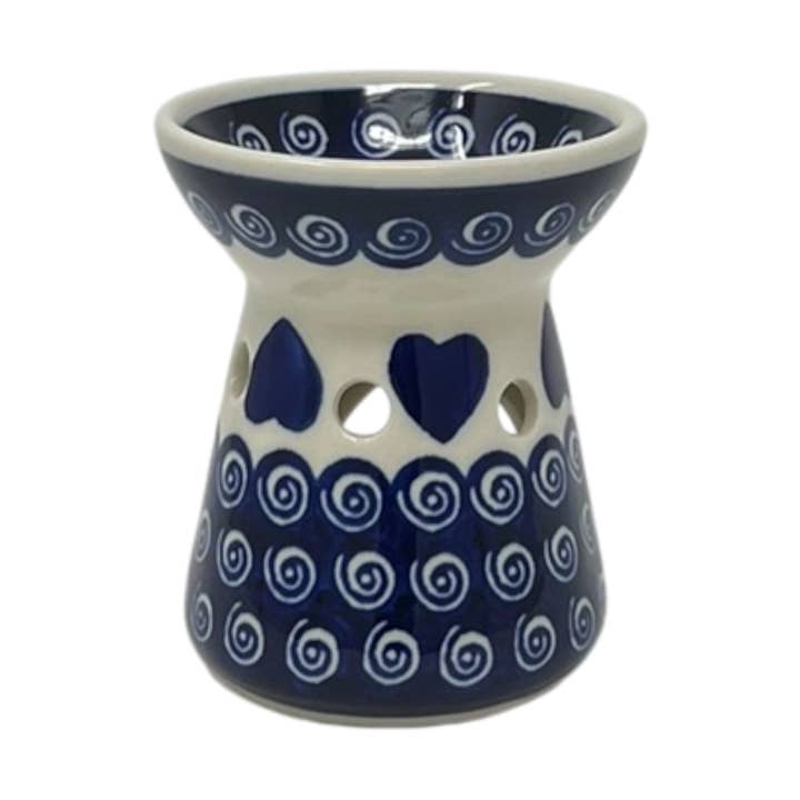 Aromatherapy Warmer, Small 4" in "Swirling Hearts" by Zaklady | Y1913-D467 for wholesale by Polish Pottery Outlet