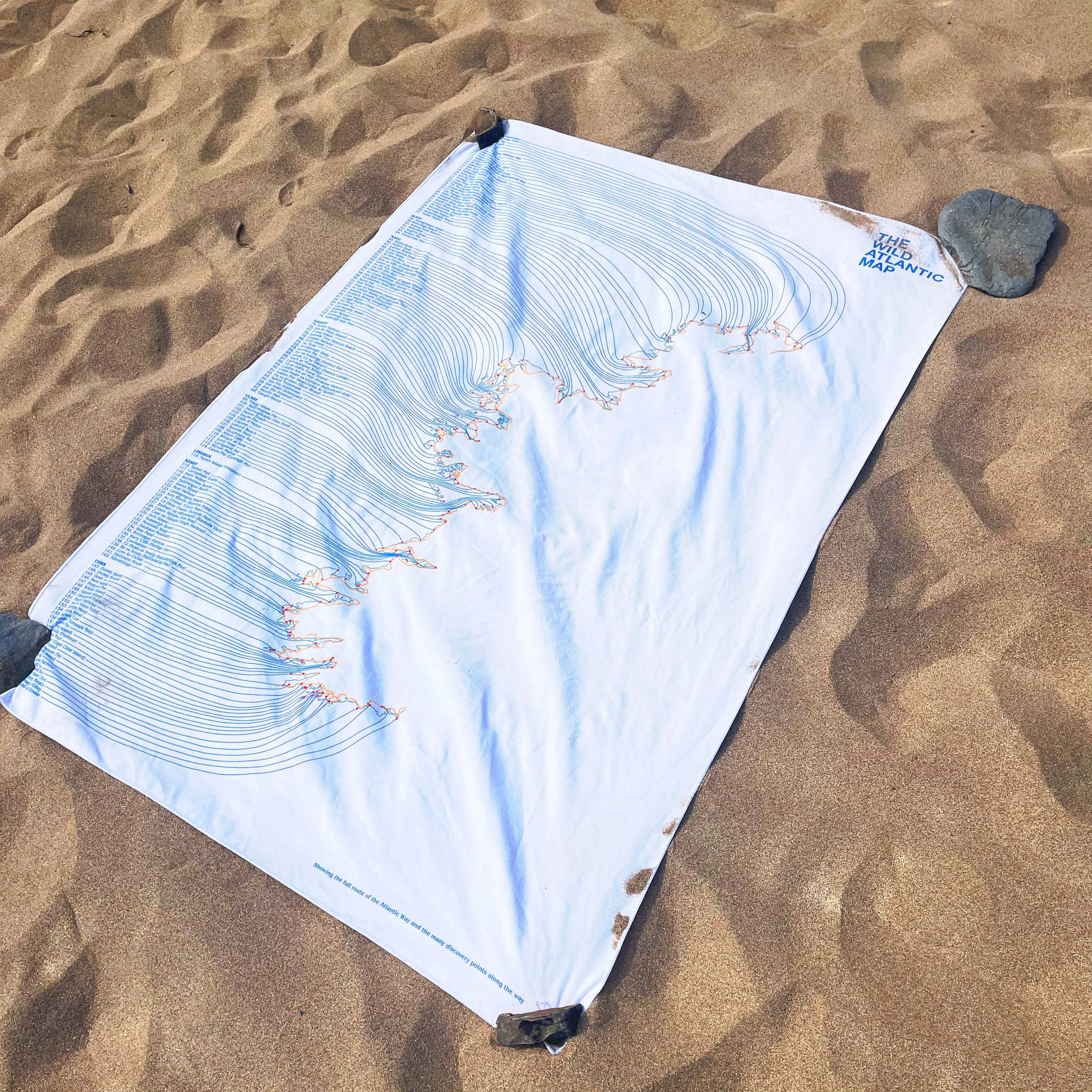 Cowfield Design – wholesale Beach towel – Wild Atlantic Map - Beach Towel0