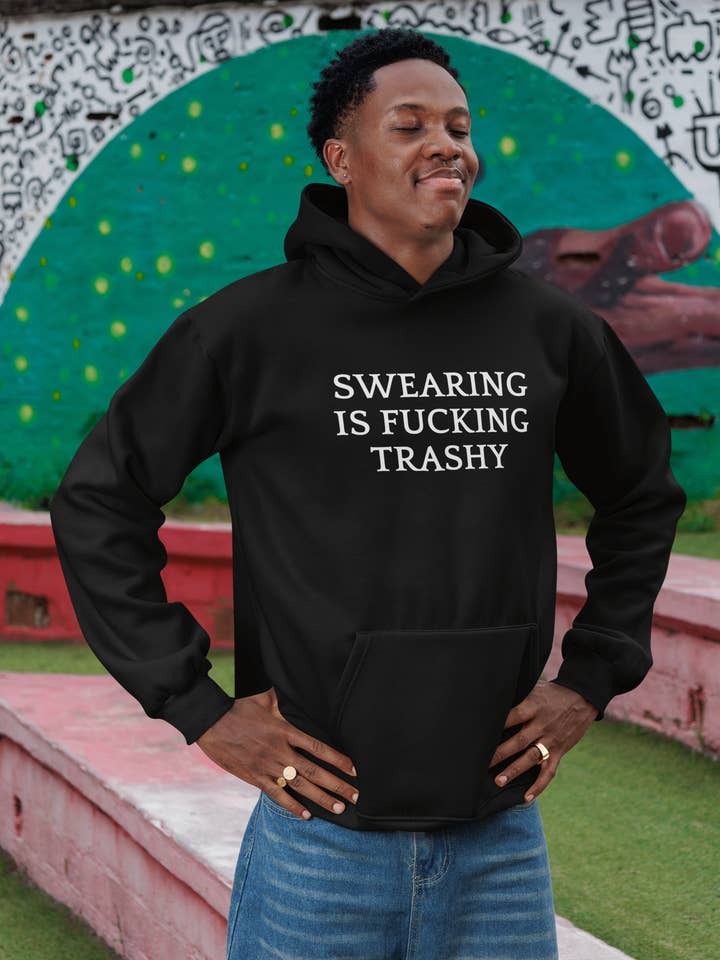 Jurer, c'est vulgaire - Sweat à capuche pour homme pour la vente par Smart Ass Shirts