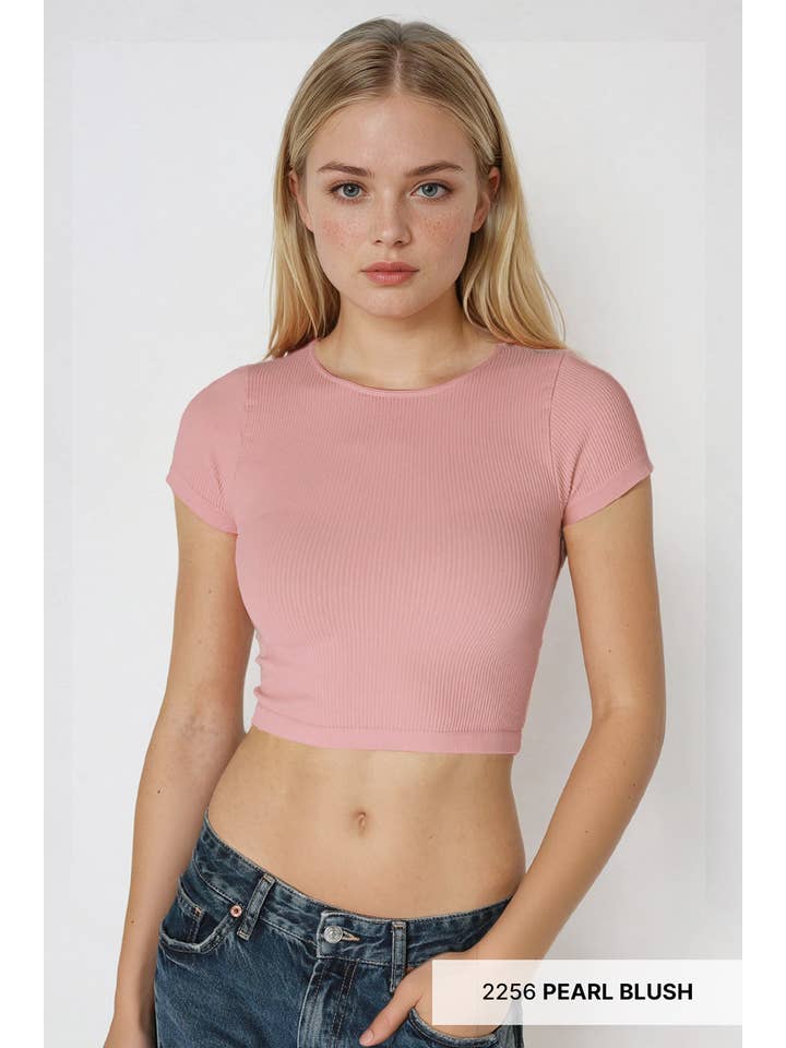 NIKIBIKI - Wholesale Knit Top - Women's - NS8232- Ribbed Baby Tee