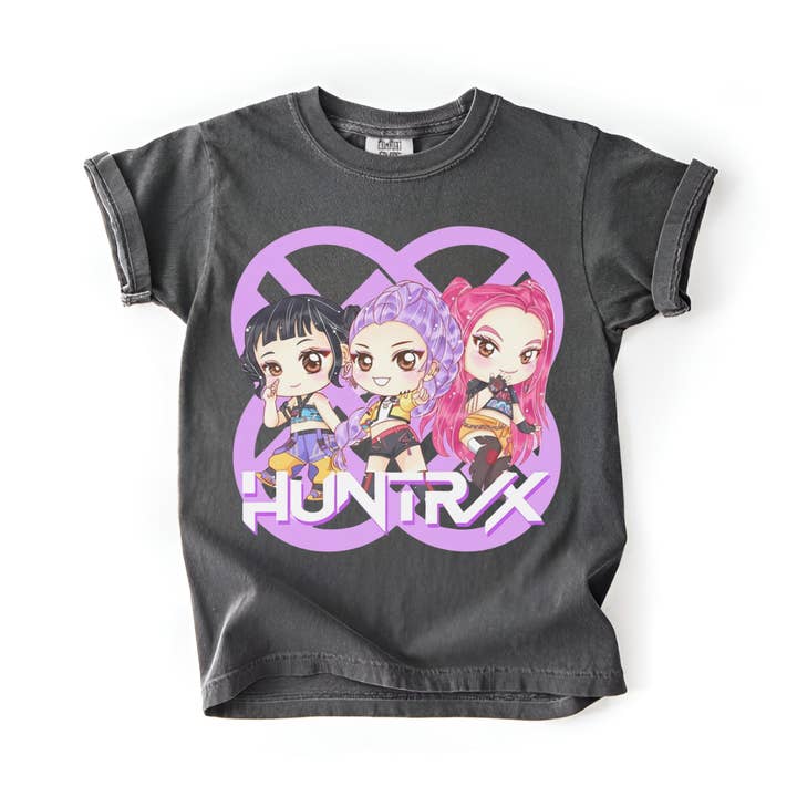 Glaime - Wholesale T-Shirt (Graphic) - Women's - Demon Hunters Kids Comfort Colors Shirt, Kpop Huntrix Tee3