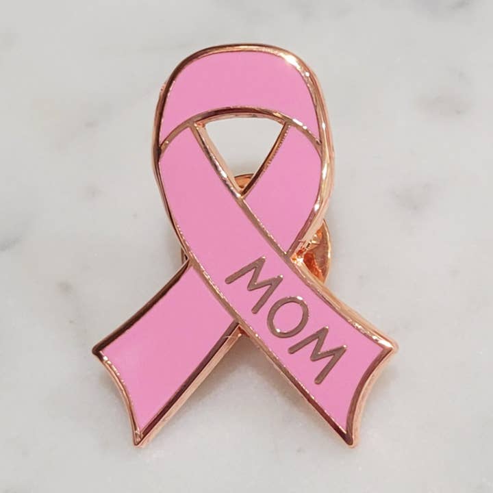 Breast Cancer Awareness Pink Enamel "MOM" Pin for wholesale by Ivy Lee