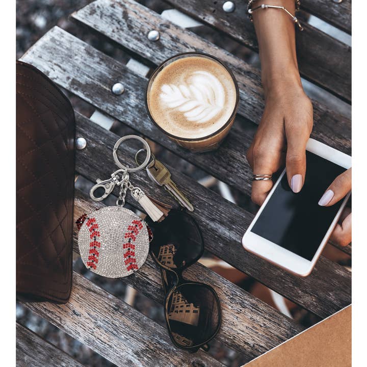 Cota Global - Wholesale Keychain - Unisex - Sparkling Rhinestones Charm With Tassel - Baseball6