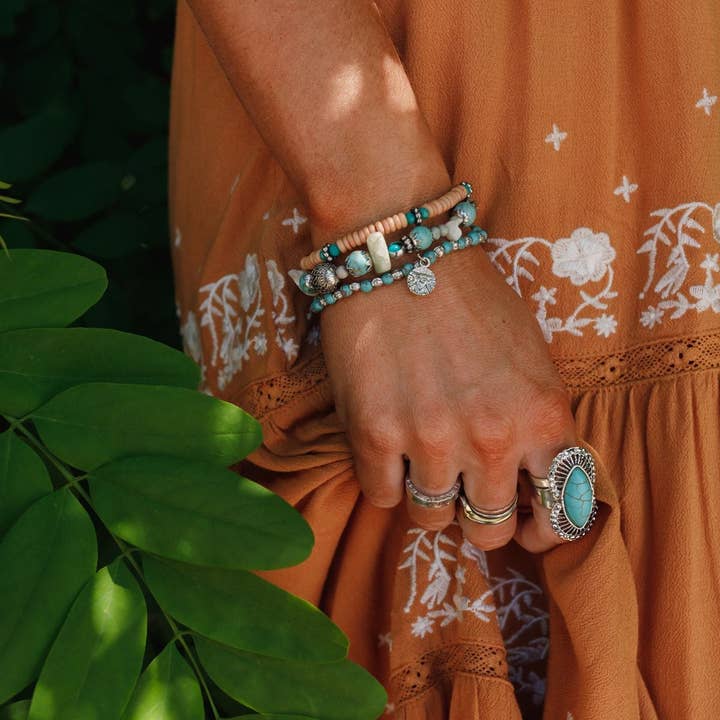 Three Bird Nest - Wholesale Beaded Bracelet - San Antonio Bracelet Set - Turquoise