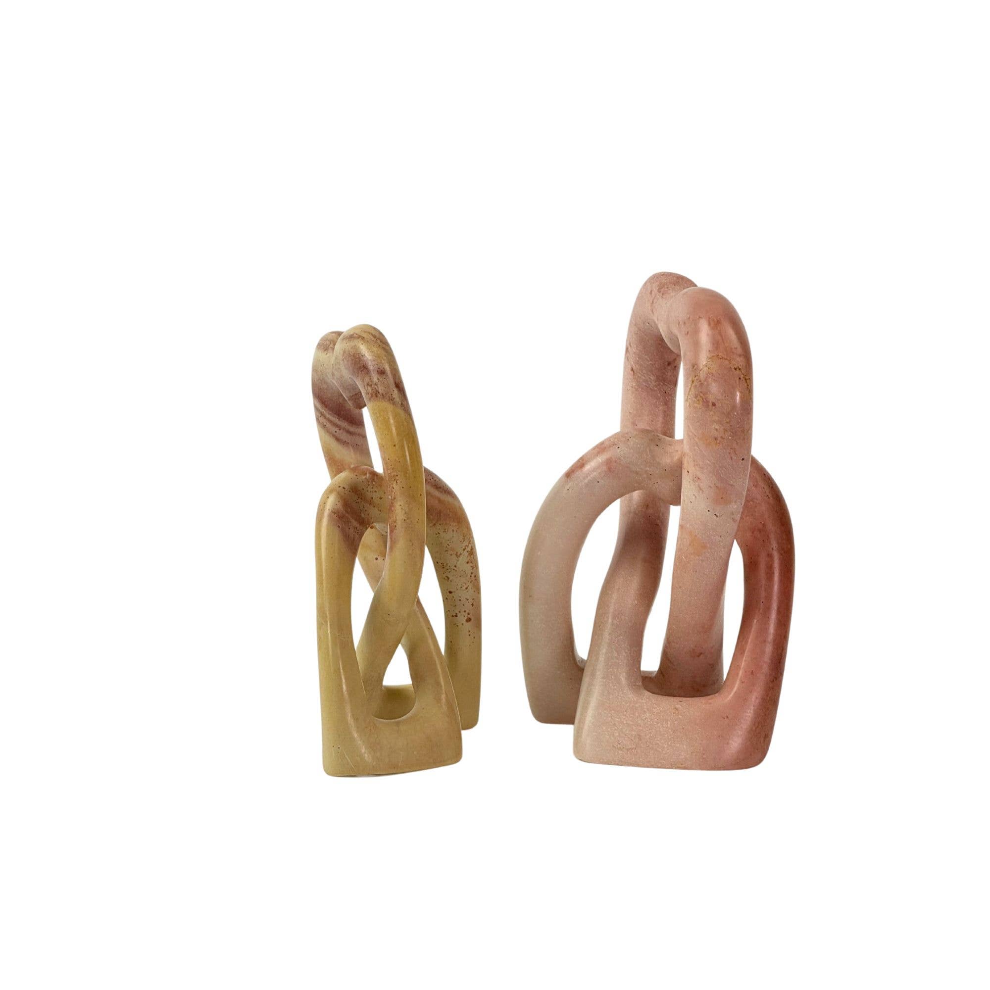 Global Crafts - Wholesale Sculpture - Soapstone Heart Eternal Love Knot Sculpture. 6 inch10