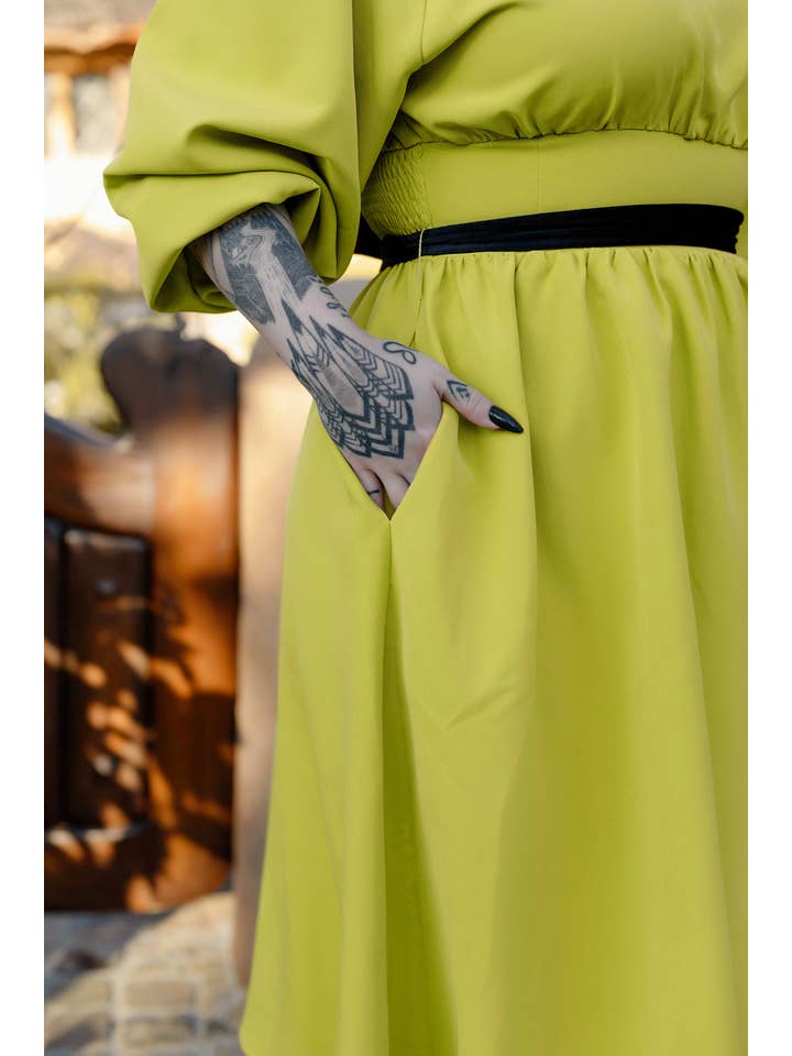 The Oblong Box Shopâ„¢ - Wholesale Dress - Women's - Eva Dress Chartreuse