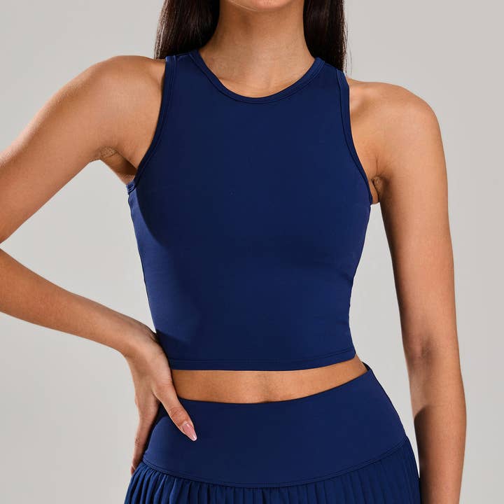pinkblu02 - Wholesale Athletic Top - Women's - Women’s Solid Color Sleeveless Yoga Tanks
