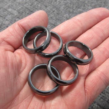 Keystone Crystals - Wholesale Band/Stacked Ring - Hematite Band Rings Set of 50