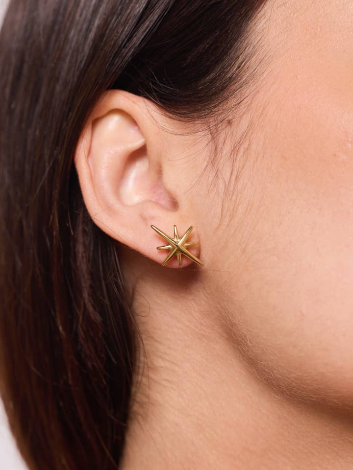 Stainless steel earrings 124AQ372 for wholesale by BYREN | ÉLINE L'ATELIER