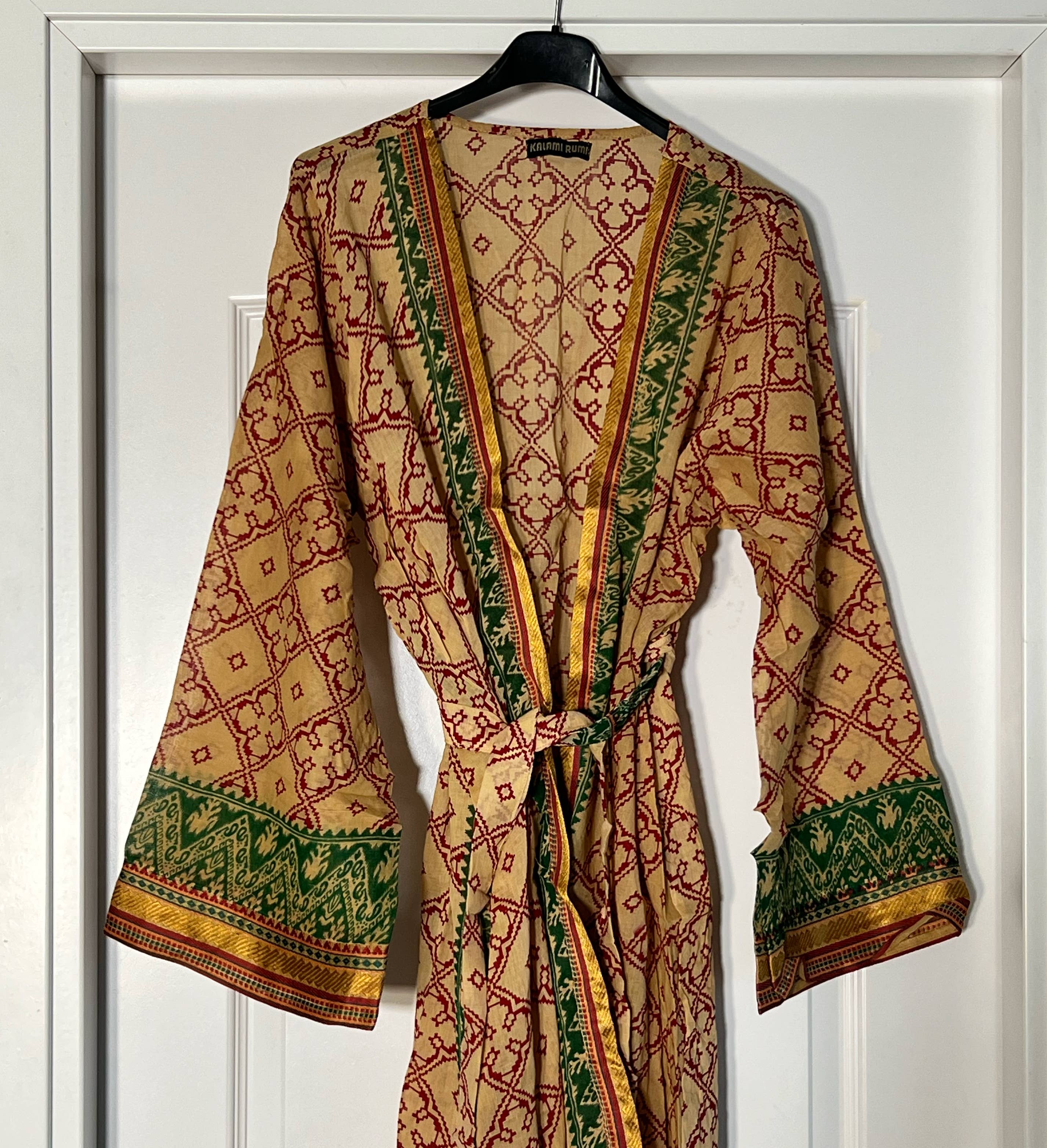 Kinomy - Vente Kimono – femme - Kimono court pour femmes en coton avec motifs ethniques2