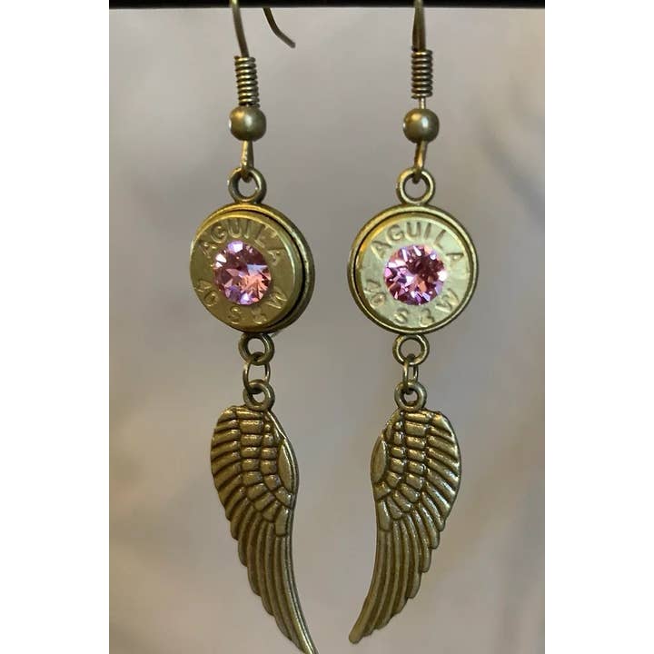 40 Caliber Angel Wing Earrings for wholesale by Midnight Ruin
