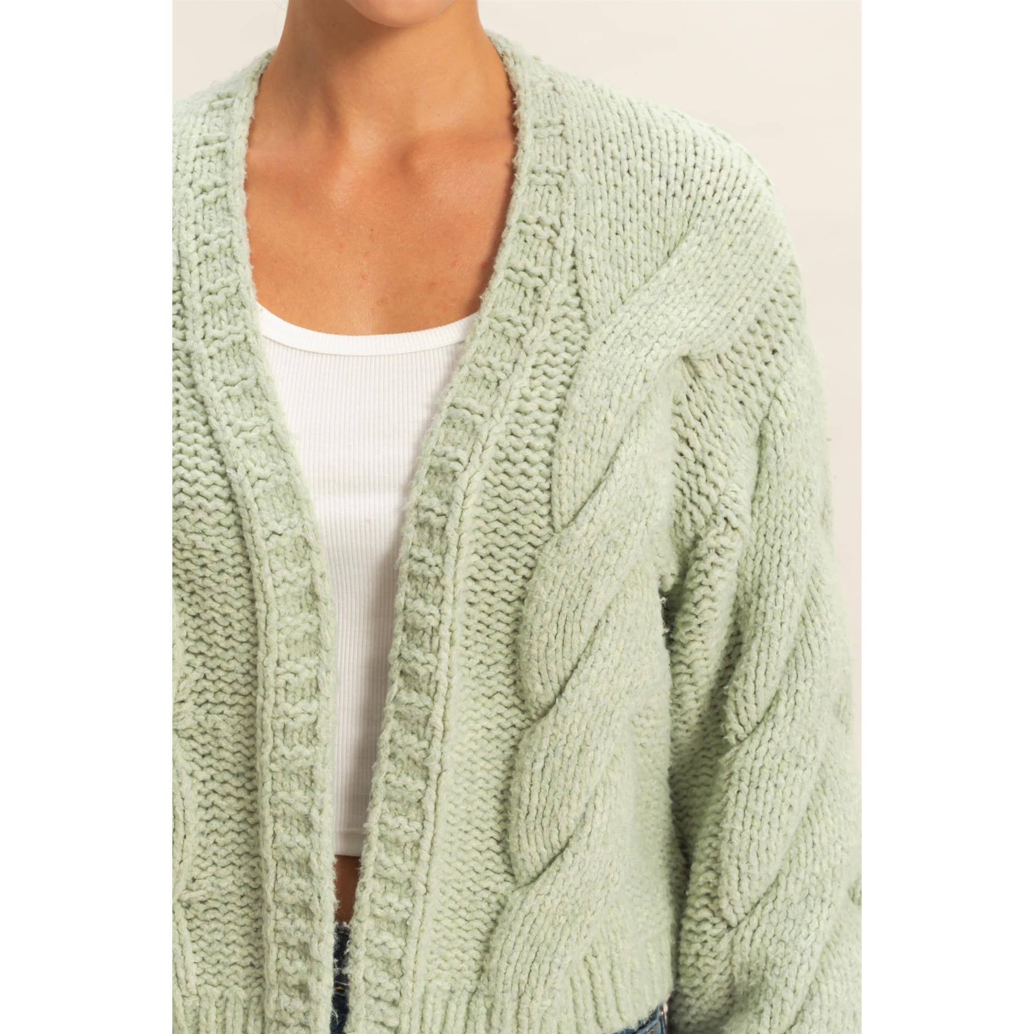 HYFVE - Wholesale Cardigan - Women's - Oversized Cable Knit Open Front Cardigan Sweater9
