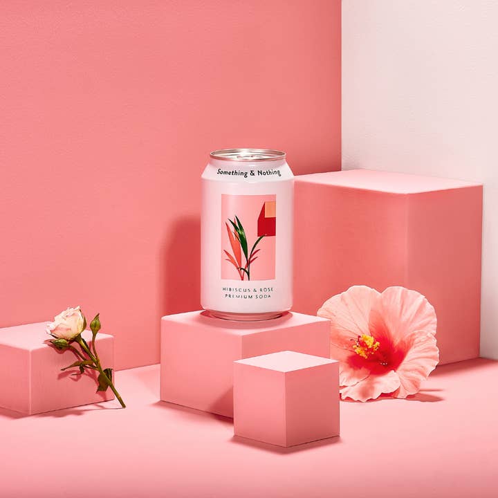 Something & Nothing - Wholesale Soda/Carbonated Drink - Hibiscus & Rose Premium Soda (Case of 12)1