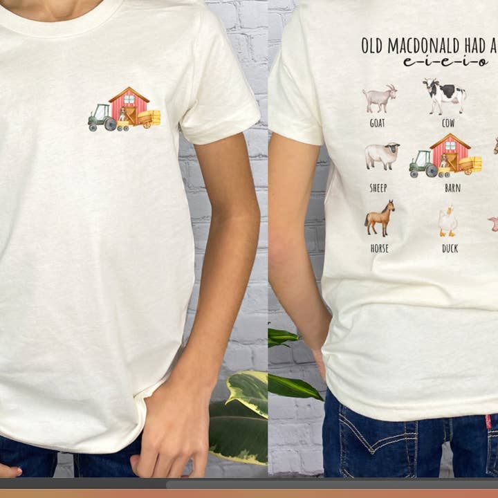 O velho McDonald tinha uma quinta de manga curta para jovens por atacado de Dockery Corporation