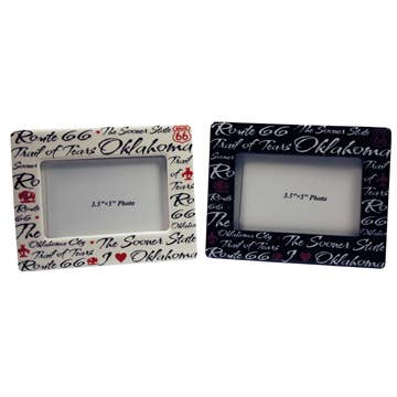 Oklahoma Frame Picture Ceramic Wordmark for wholesale by Jenkins Enterprises