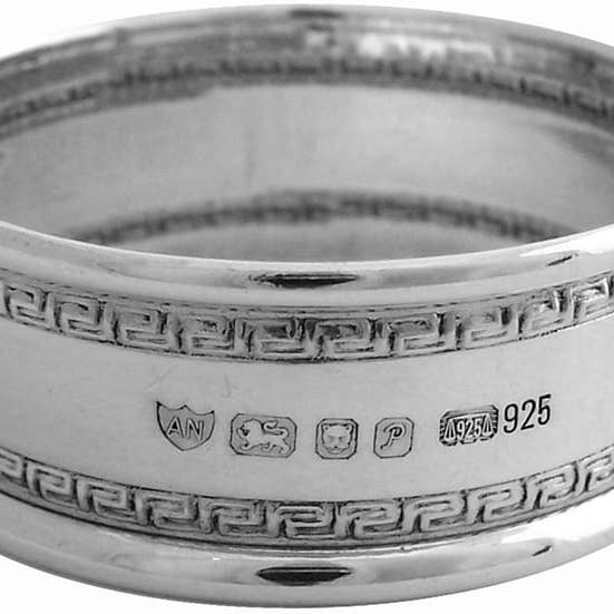English Sterling Round Silver Napkin Ring. SKU #: GT162. for wholesale by Corbell Silver