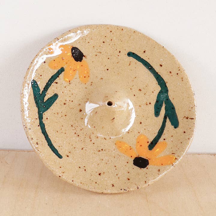 Ceramic Incense Holder - Sunflower for wholesale by Nightshift Ceramics