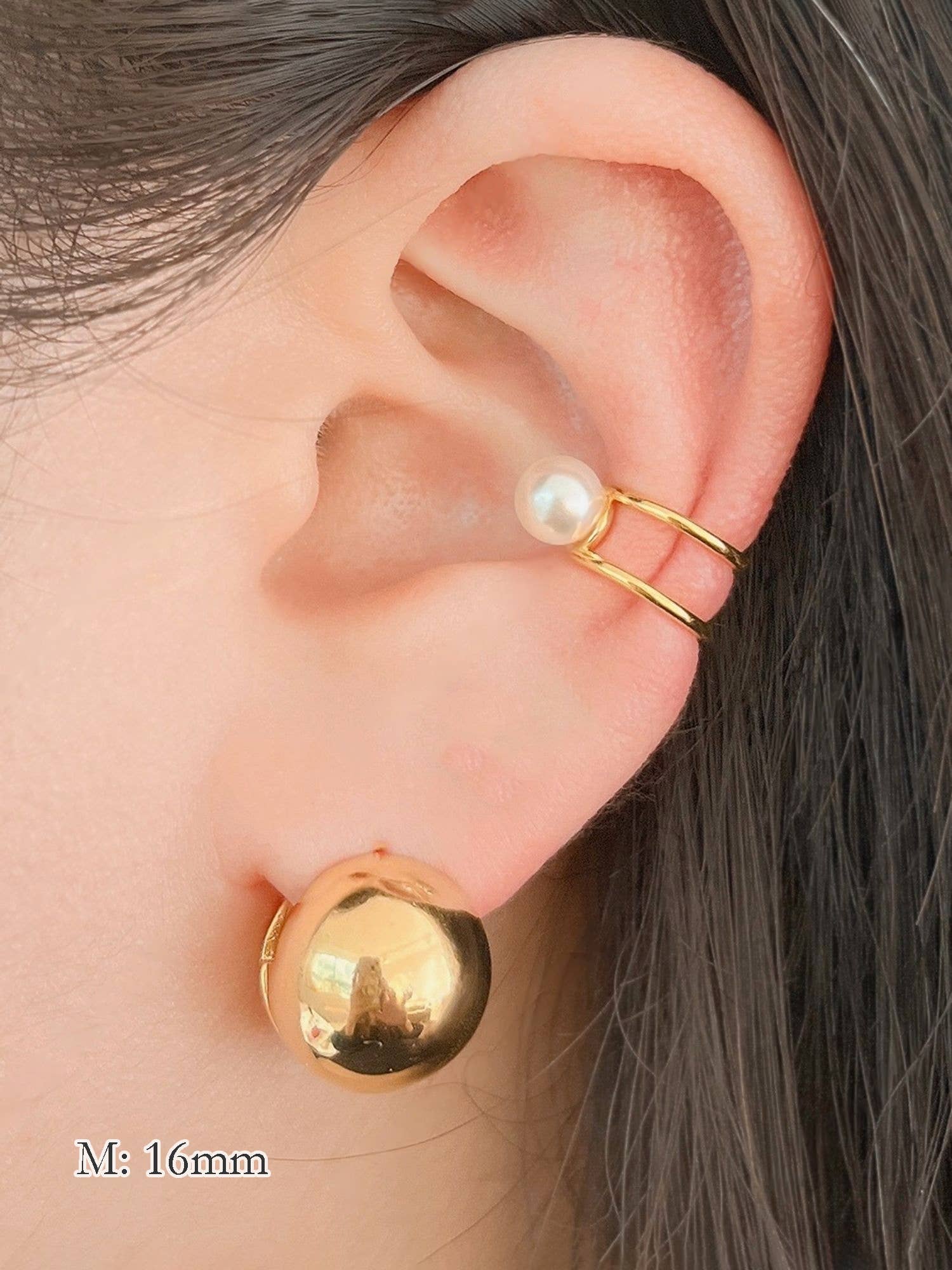 MOND HAUS - Wholesale Huggie Earrings - Anita Earrings | Puff Sphere Ball Snap Closure Huggie Hoop11