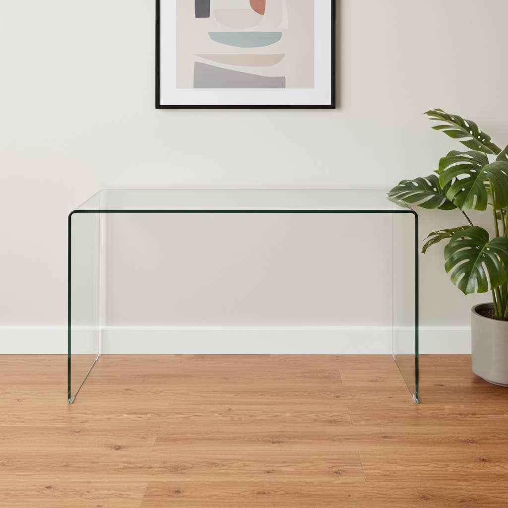 HomeRoots - Wholesale Console Table - 43" Clear Glass Solid Console Table1
