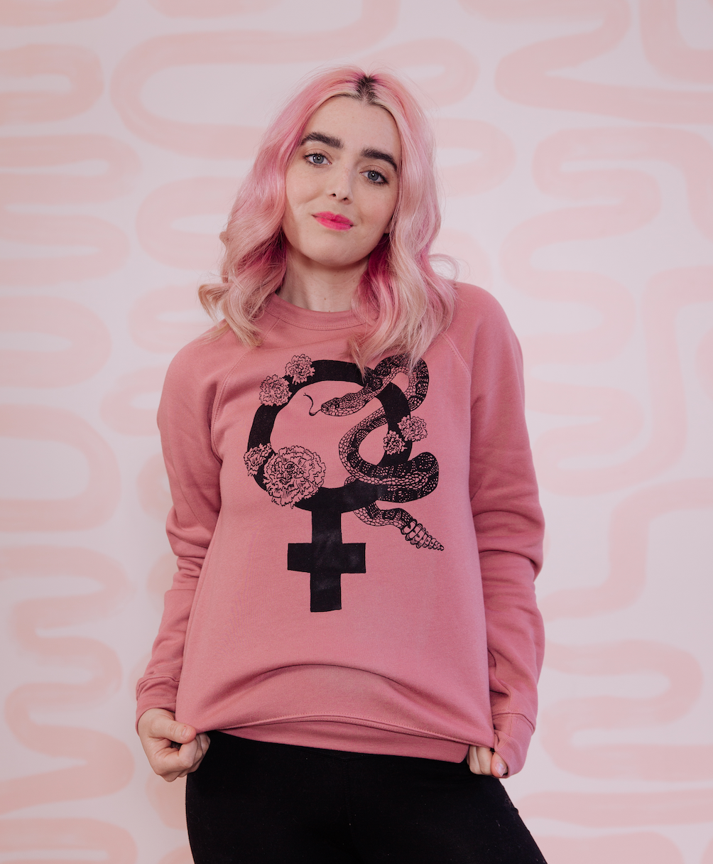 Girl Gang Craft - Wholesale Graphic Sweatshirt - Women's - Divinity Sweatshirt in Mauve (for the Divine Feminine)0