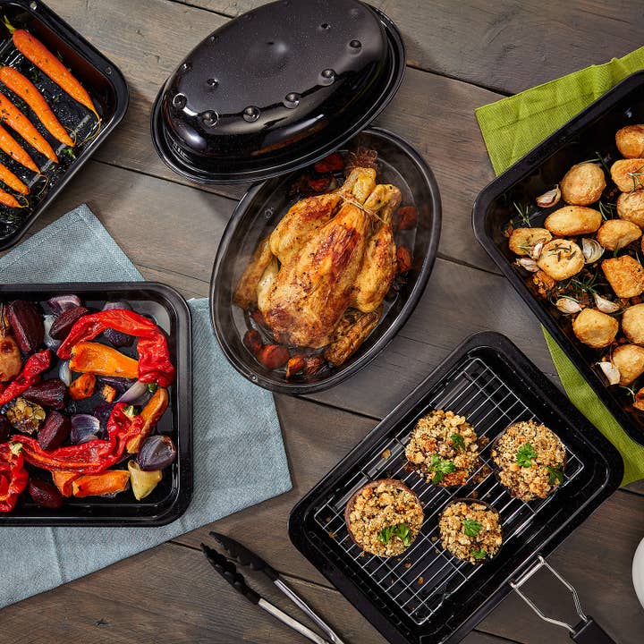 Judge UK - Wholesale Baking Dish - Judge Essentials Enamel, 38 x 30 x 2cm Baking Tray, Granite2