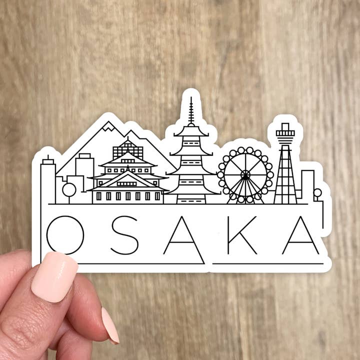 Osaka Skyline Sticker (20 Color Options) for wholesale by The State Stickers