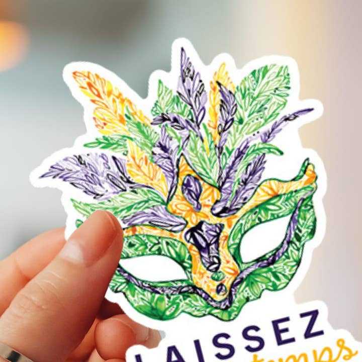 Autocollant en vinyle Mardi Gras pour la vente par Amanda Klein Co.