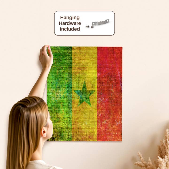 3dRose - Wholesale Art Print - 3dRose, Distressed Style Grunge Flag Of Senegal, Museum Grade Canvas Wrap4
