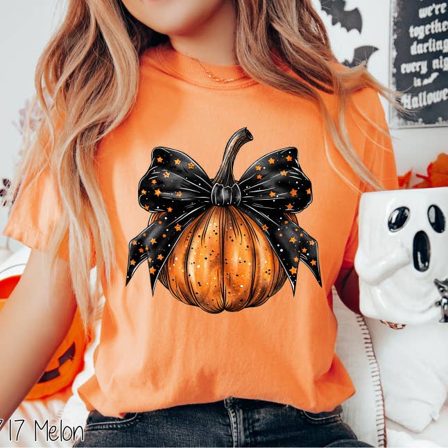 Black Coquette Bow Pumpkin #BS7149 for wholesale by Bama Screens