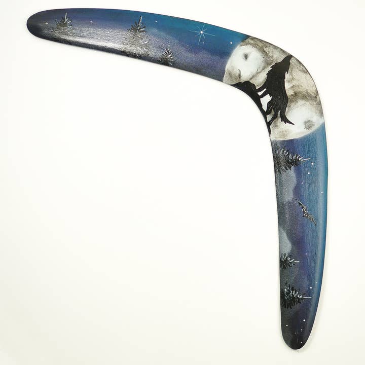 MB Wooden boomerangs – Großhandel Sportliches Zubehör – Bumerang „Wolf 2". Outdoor-Spiele für Erwachsene. Geschenke für ihn. Fluggeprüfter Bumerang aus Holz. Fliegendes Spielzeug.1