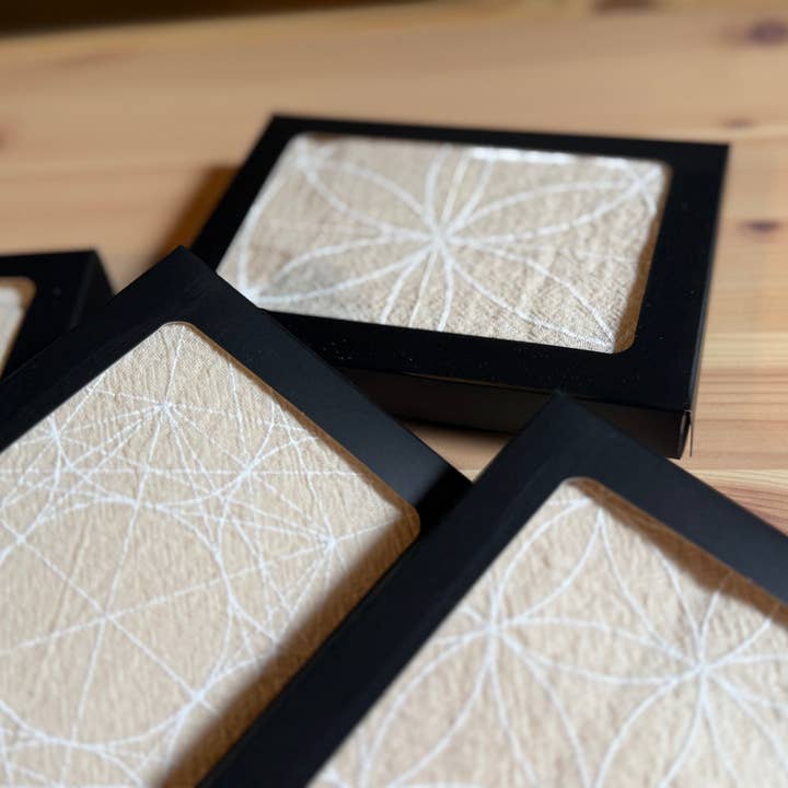 Crystal Grids - Wholesale Meditation Supplies - Seed of Life white ink, Crystal Grid Cloth, Alter Cloth11