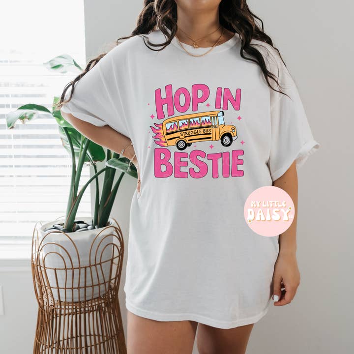 my little daisy llc - Wholesale Tunic - Women's - Hop in bestie struggle bus shirt/sweatshirt