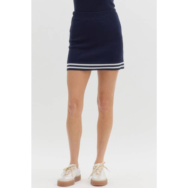 Solid pull on sweater knit skort for wholesale by STYLE USA